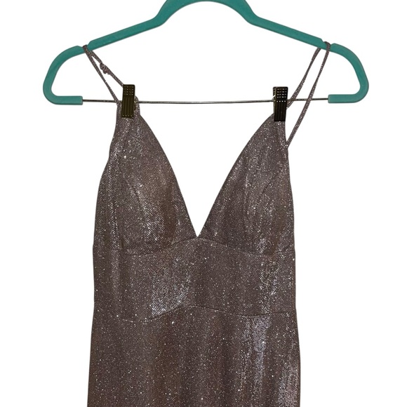 Windsor Miranda Rose Gold Glitter Maxi Formal Gown dress NWT new Size 15 - Picture 6 of 11